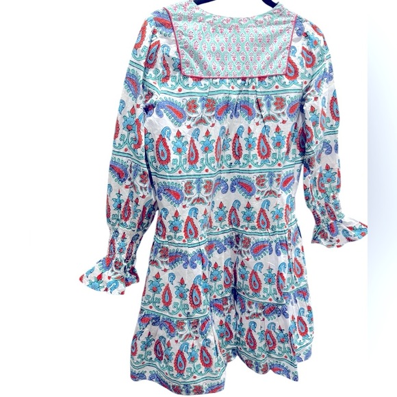 Tuckernuck Teal and seagrass block print dress size XS new with tags - Picture 8 of 9